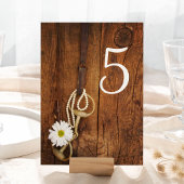 Daisy and Horse Bit Western Wedding Table Numbers Tischnummer