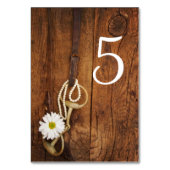Daisy and Horse Bit Western Wedding Table Numbers Tischnummer (Rückseite)
