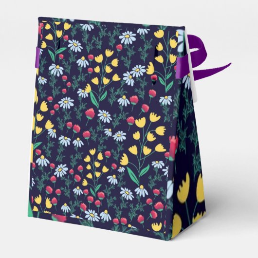 daisy and lily floral botanical flower print, geschenkschachtel (Rückseite)