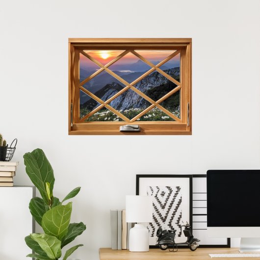 Daisy and Rocks Fake, Imitate Window Illusion Poster (Heimbüro)