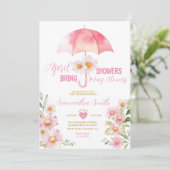 Daisy April Duschen bringen Mai Blume Schirm Einladung (Stehend Vorderseite)