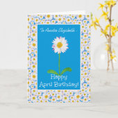 Daisy, April Geburtstagskarte für Personalisierung Karte (Gelbe Blume)