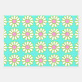 Daisy Aquamarin Geschenkpapier Set (Vorderseite 3)