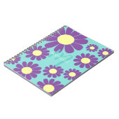 Daisy Aquamarin Lila Monogram Notizblock (Linke Seite)