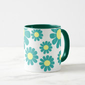 Daisy Aquamarin Monogram Tasse (VorderseiteRechts)