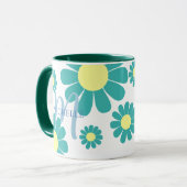 Daisy Aquamarin Monogram Tasse (Vorderseite Links)