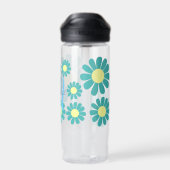 Daisy Aquamarin Monogram Trinkflasche (Rückseite)