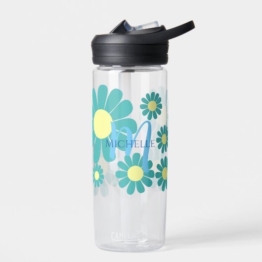 Daisy Aquamarin Monogram Trinkflasche (Links)