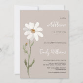 Daisy Aquarell minimalistische Babydusche Einladung (Vorderseite)