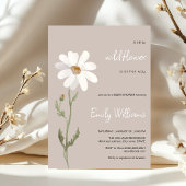 Daisy Aquarell minimalistische Babydusche Einladung