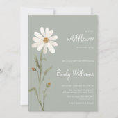 Daisy Aquarell minimalistische Babydusche Einladung (Vorderseite)