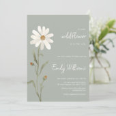 Daisy Aquarell minimalistische Babydusche Einladung (Stehend Vorderseite)