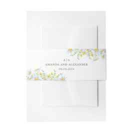 Daisy. Aquarellfarbene Blume. Monografische Hochze Einladungsbanderole