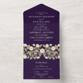 Daisy Art Nouveau Wedding All In One Einladung (Innen Boden)