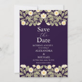 Daisy Art Nouveau Wedding Save The Date (Vorderseite)