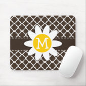 Daisy auf Bistre Brown Quatrefoil Mousepad (Mit Mouse)
