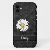 Daisy auf Black Damask Case-Mate iPhone Case (Rückseite)