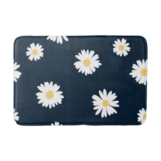 Daisy auf blauem Muster Badematte (Vorderseite)
