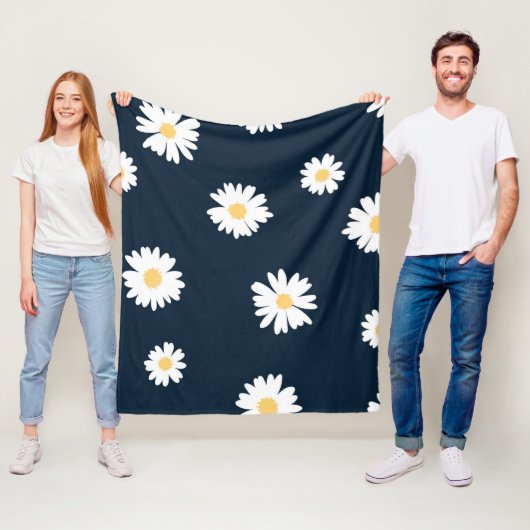 Daisy auf blauem Muster Fleecedecke (Beispiel)
