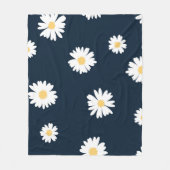 Daisy auf blauem Muster Fleecedecke (Vorderseite)