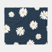 Daisy auf blauem Muster Fleecedecke (Vorderseite (Horizontal))