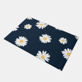 Daisy auf blauem Muster Fußmatte (Schrägansicht)