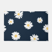 Daisy auf blauem Muster Fußmatte (Vorderseite)
