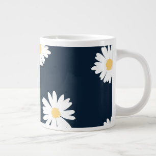Daisy auf blauem Muster Jumbo-Tasse