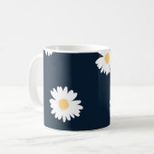 Daisy auf blauem Muster Kaffeetasse (Vorderseite Links)