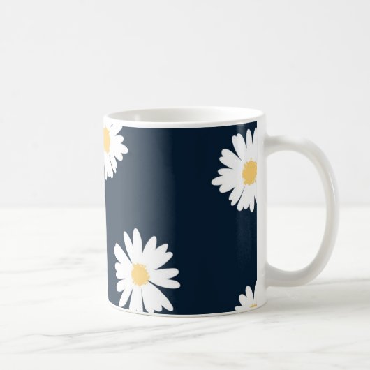 Daisy auf blauem Muster Kaffeetasse (Rechts)