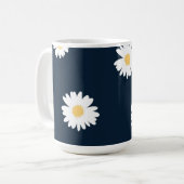 Daisy auf blauem Muster Kaffeetasse (Vorderseite Links)