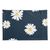 Daisy auf blauem Muster Kissenbezug (Rückseite-Rechts)