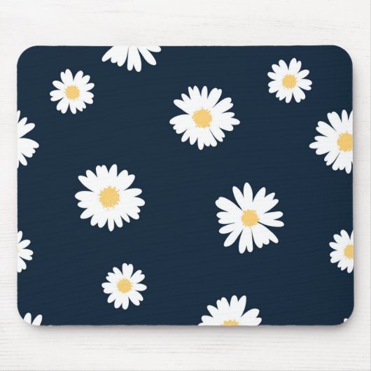 Daisy auf blauem Muster Mousepad (Vorne)