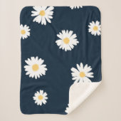 Daisy auf blauem Muster Sherpadecke (Vorderseite)