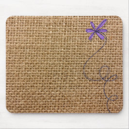 Daisy auf Burlap Mousepad