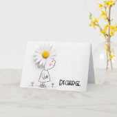 Daisy auf einem kleinen Mädchen mit inspirierendem Karte (Gelbe Blume)