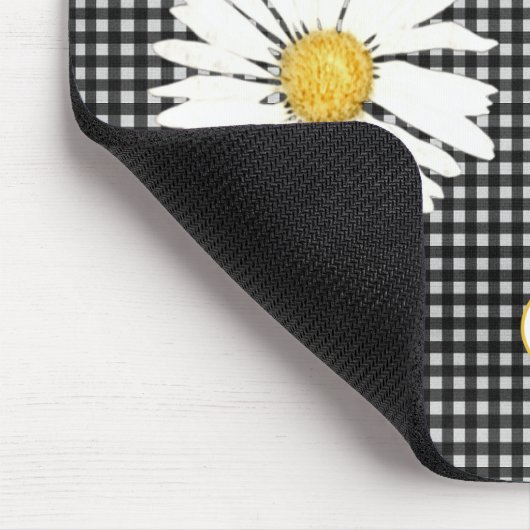 Daisy auf Gingham mit Namen Mousepad (Ecke)