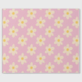 Daisy auf rosa Umhüllungspapier Geschenkpapier (Flach)