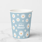 Daisy Baby Boy Shower Blue Blume Power Pappbecher (Rückseite)