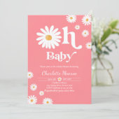 Daisy Baby Dusche Bohemisch floral Chic Baby Dusch Einladung (Stehend Vorderseite)