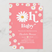 Daisy Baby Dusche Bohemisch floral Chic Baby Dusch Einladung (Vorne/Hinten)