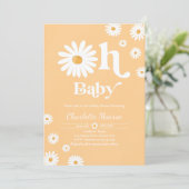 Daisy Baby Dusche Bohemisch floral Chic Baby Dusch Einladung (Stehend Vorderseite)