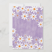 Daisy Baby Dusche Einladung Purpl Boho Retro Dais (Rückseite)