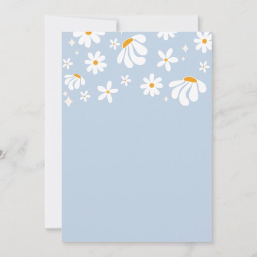 Daisy Baby in blocker Einfache Baby-Dusche Einladung (Rückseite)