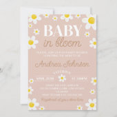 Daisy Baby in Bloom Boho Babydusche Einladung (Vorderseite)