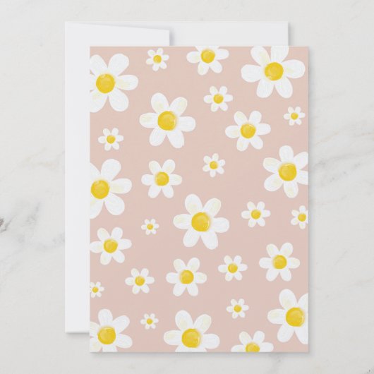 Daisy Baby in Bloom Boho Babydusche Einladung (Rückseite)