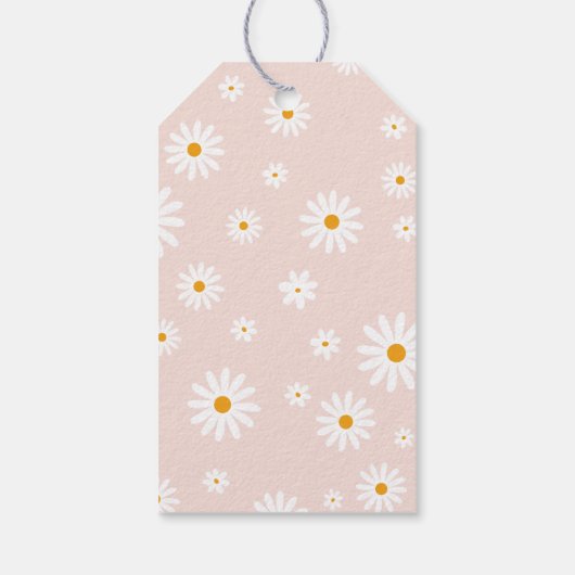 Daisy Baby in bloom Boho Girl Baby Dusche Danke Geschenkanhänger (Rückseite)