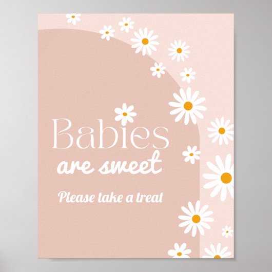Daisy Baby in bloom Boho Girl Baby Shower Leckerei Poster (Vorne)