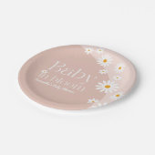 Daisy Baby in bloom Boho Girl Baby Shower Pappteller (Schrägansicht)