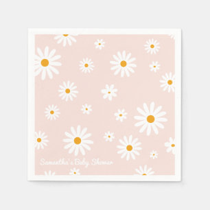 Daisy Baby in bloom Boho Girl Baby Shower Serviette